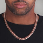 10.5mm Silver Cuban Link Box Clasp Chain Rose Gold b