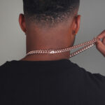 10.5mm Silver Cuban Link Box Clasp Chain Rose Gold c