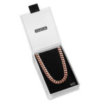 10.5mm Silver Cuban Link Box Clasp Chain Rose Gold e