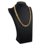 10.5mm Silver Cuban Link Box Clasp Chain Yellow Gold d