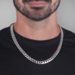 10.5mm Silver Cuban Link Box Clasp Chain b