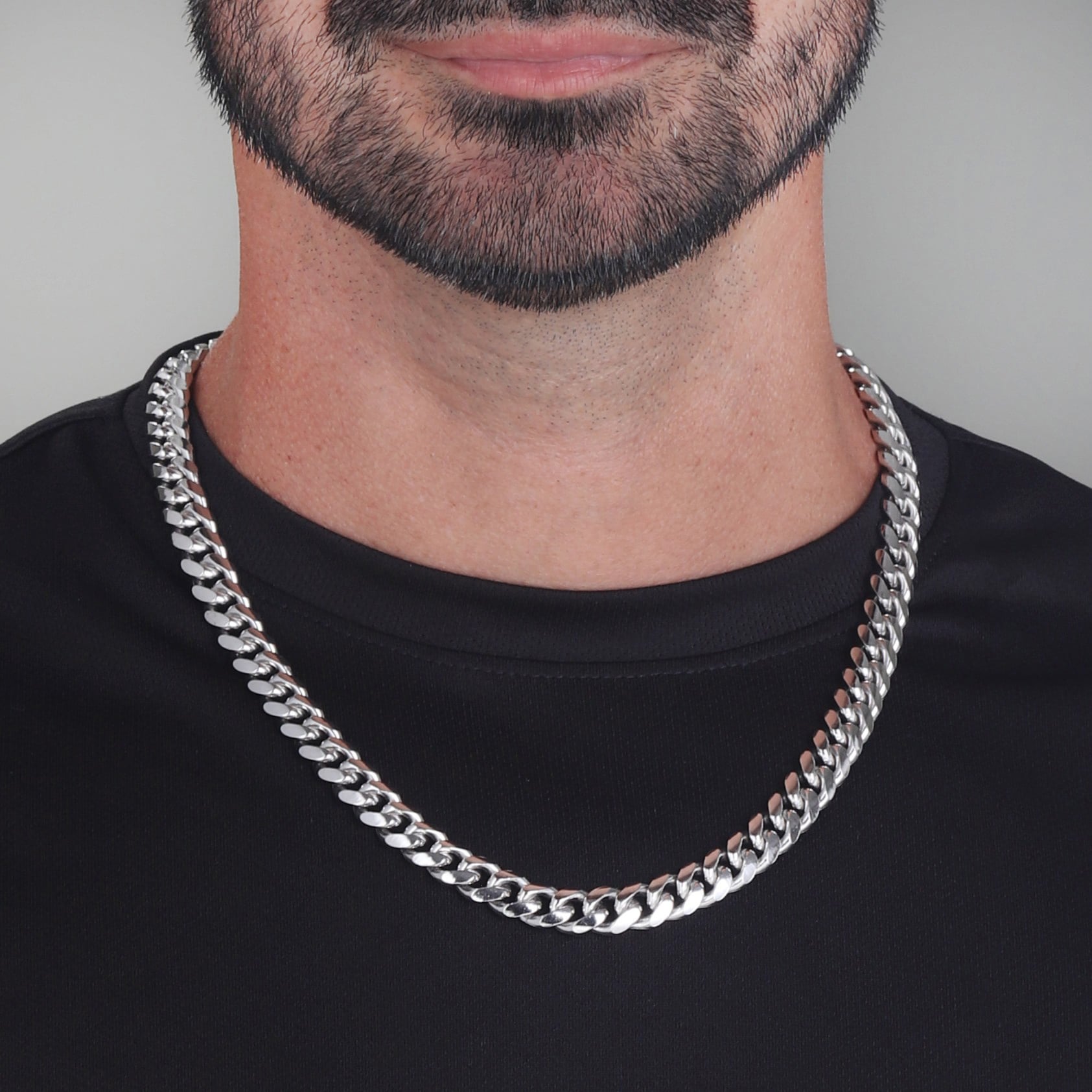10.5mm-Silver-Cuban-Link-Box-Clasp-Chain-b 10.5mm Silver Cuban Link Box Clasp Chain b