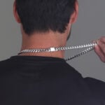 10.5mm Silver Cuban Link Box Clasp Chain c
