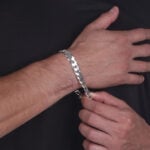 10mm Flat Cuban Link Bracelet Rhodium c