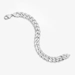 10mm Flat Cuban Link Bracelet Rhodium d