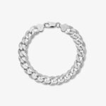 10mm Flat Cuban Link Bracelet Rhodium g