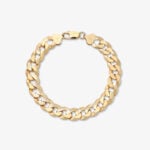 10mm Flat Miami Cuban Link Bracelet Yellow Gold - a