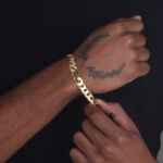 10mm Flat Cuban Link Bracelet Yellow Gold b