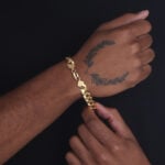 10mm Flat Cuban Link Bracelet Yellow Gold c