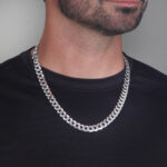 10mm Flat Cuban Link Chain Rhodium d