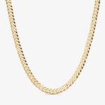 10mm Flat Miami Cuban Link Chain Yellow Gold - a