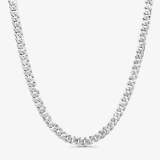 10mm Flat Cuban Link Diamond Cut Chain - a