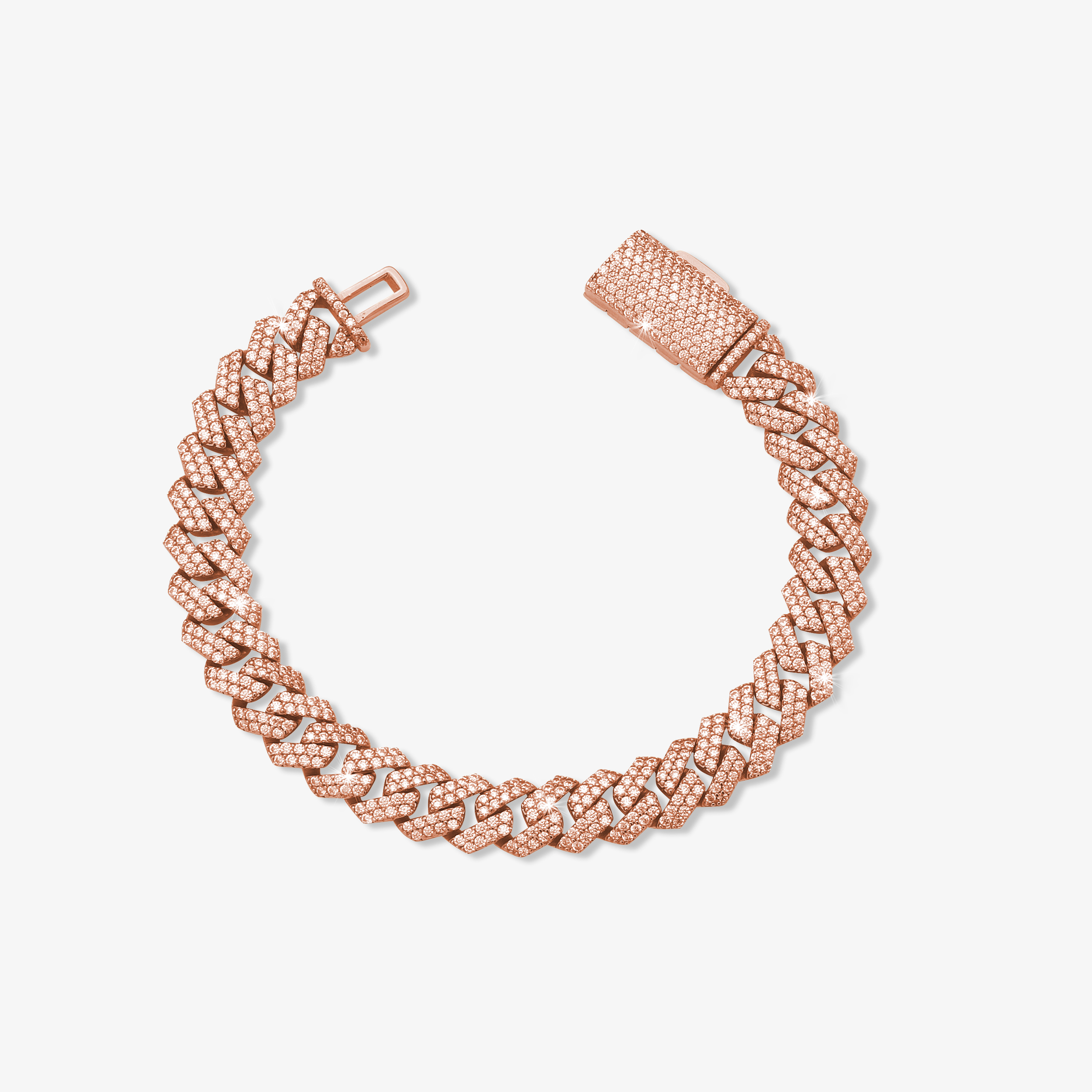 10mm-Iced-Out-Cuban-Link-Bracelet-Rose-Gold-a 10mm Iced Out Cuban Link Bracelet Rose Gold - a