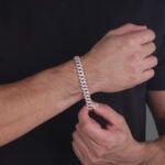 10mm Iced Out Cuban Link Bracelet Rose Gold b