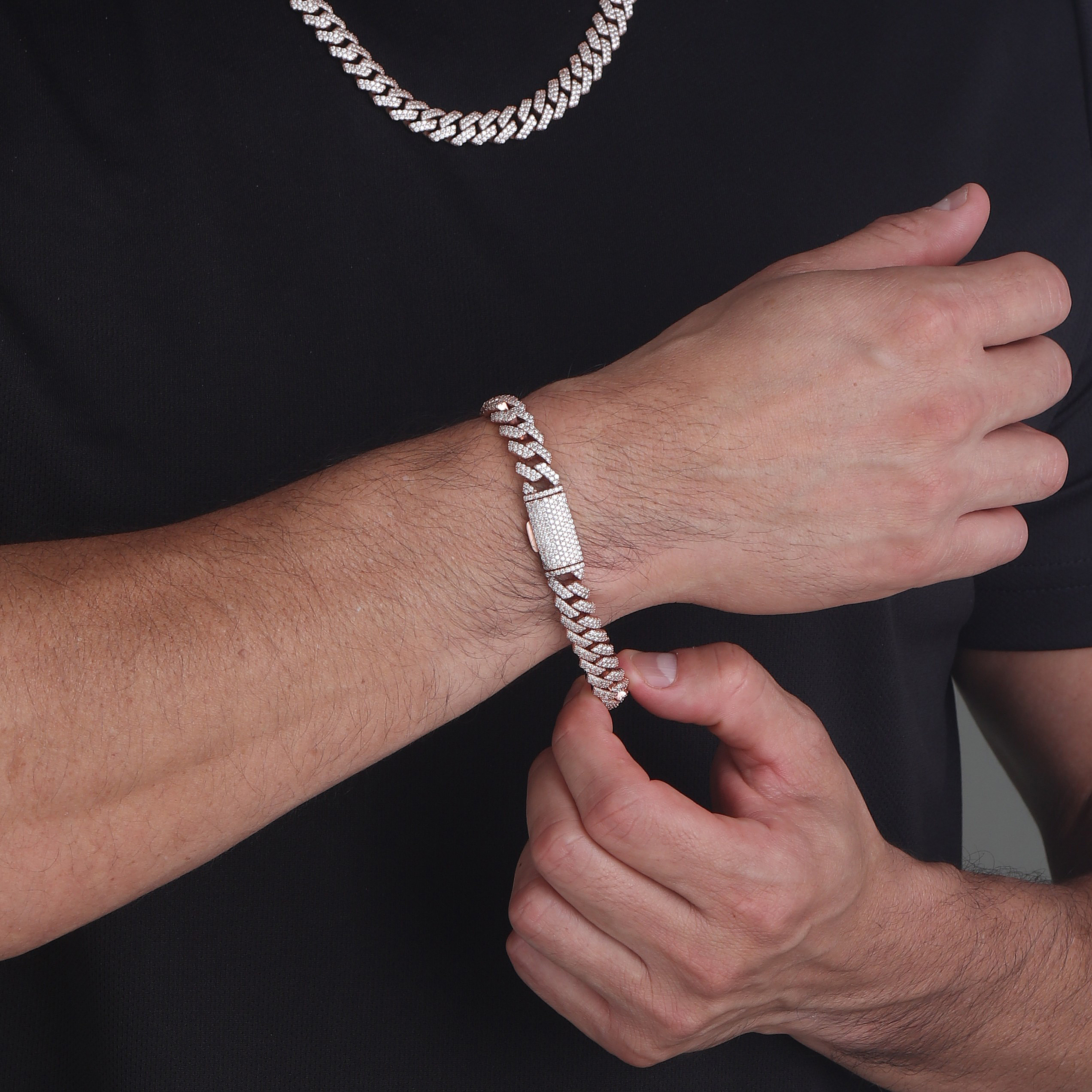 10mm-Iced-Out-Cuban-Link-Bracelet-Rose-Gold-c 10mm Iced Out Cuban Link Bracelet Rose Gold c