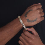 10mm Iced Out Cuban Link Bracelet Yellow Gold c