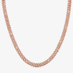 10mm Iced Out Cuban Link Chain Rose Gold - a