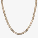 10mm Iced-Out Cuban Link Chain Yellow Gold - a