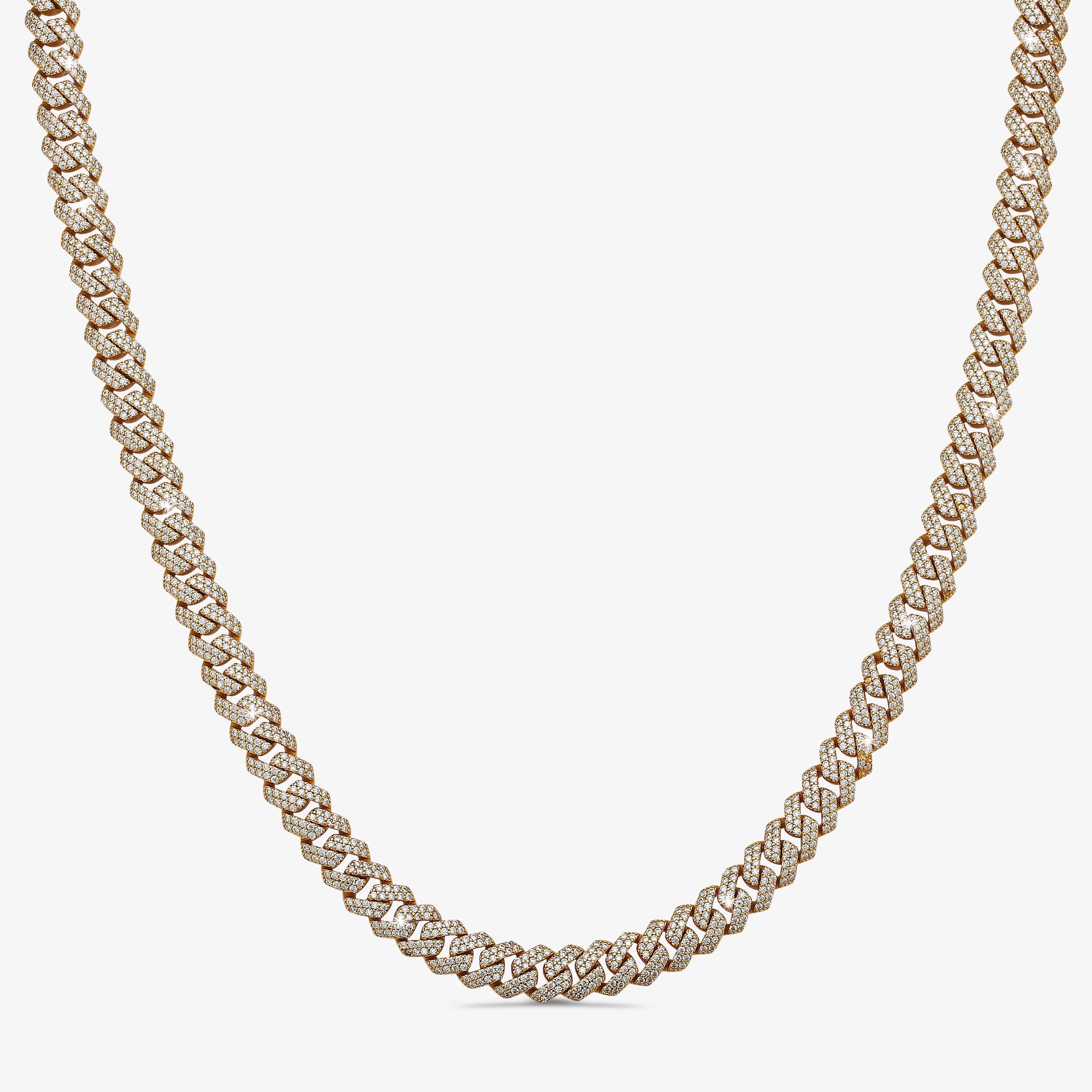 10mm-Iced-Out-Cuban-Link-Chain-Yellow-Gold-a 10mm Iced-Out Cuban Link Chain Yellow Gold - a