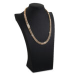 10mm Iced Out Cuban Link Chain Yellow Gold d
