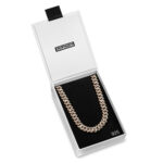 10mm Iced Out Cuban Link Chain Yellow Gold e