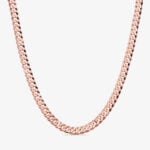10mm Italian Sterling Silver Flat Miami Cuban Chain 18kt rose gold - a