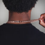 10mm Italian Sterling Silver Flat Cuban Chain 18kt rose gold e