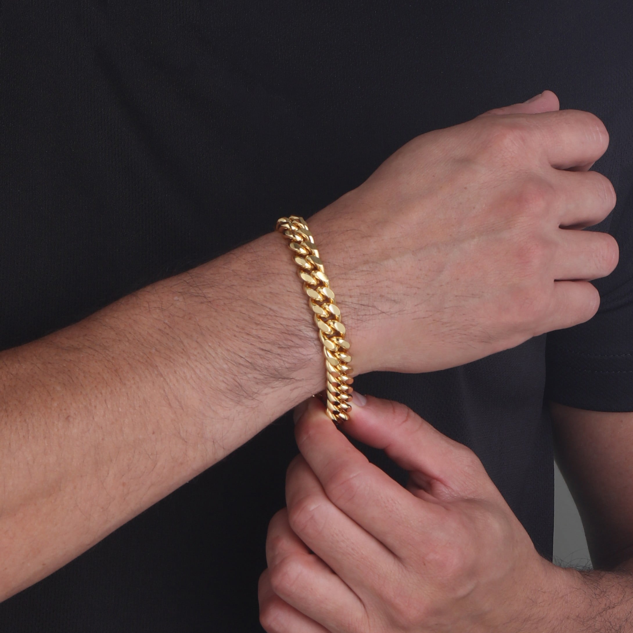 10mm-Miami-Cuban-Lobster-Clasp-Bracelet-Yellow-Gold-b 10mm Miami Cuban Lobster Clasp Bracelet Yellow Gold b
