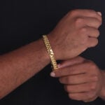 10mm Premium Cuban Link Box Clasp Bracelet yellow gold b
