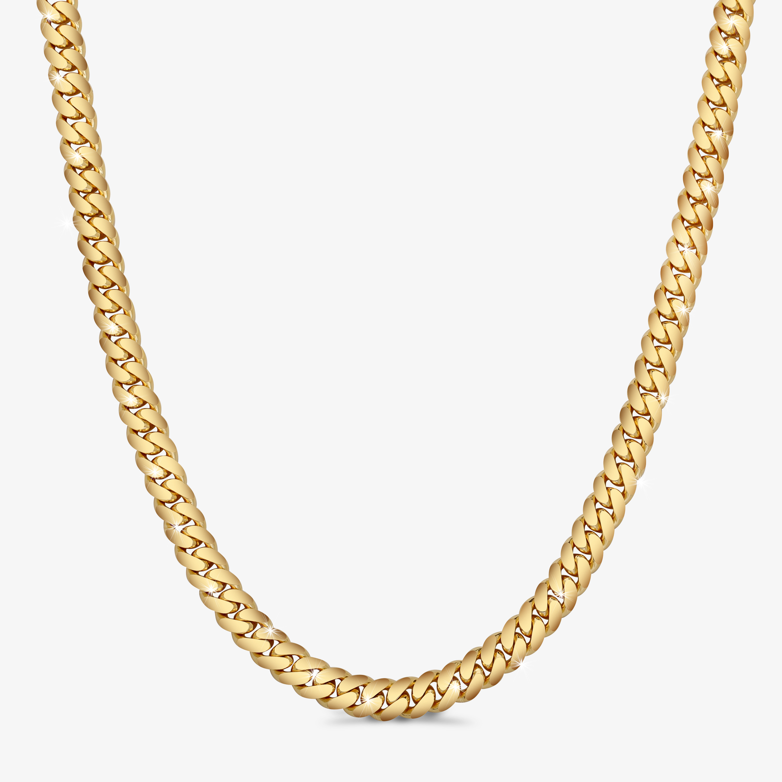 10mm Premium Cuban Link Box Clasp Chain 18KT Yellow Gold - a