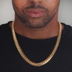 10mm Premium Cuban Link Box Clasp Chain 18KT Yellow Gold b