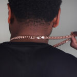 10mm Silver Cuban Link Lobster Chain Rose Gold c