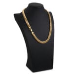10mm Silver Cuban Link Lobster Chain Yellow Gold d