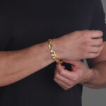 12.5mm Flat Cuban Link Bracelet Yellow Gold c