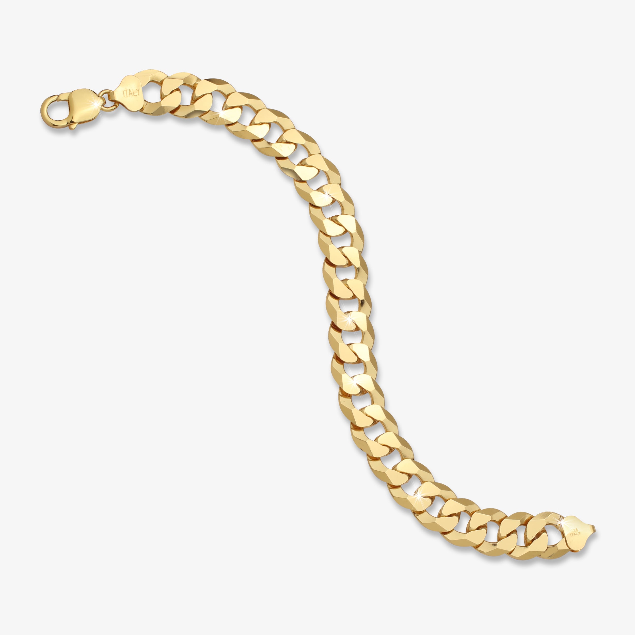 12.5mm-Flat-Cuban-Link-Bracelet-Yellow-Gold-d 12.5mm Flat Cuban Link Bracelet Yellow Gold d