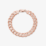 12mm Flat Cuban Link Bracelet Rose Gold - a