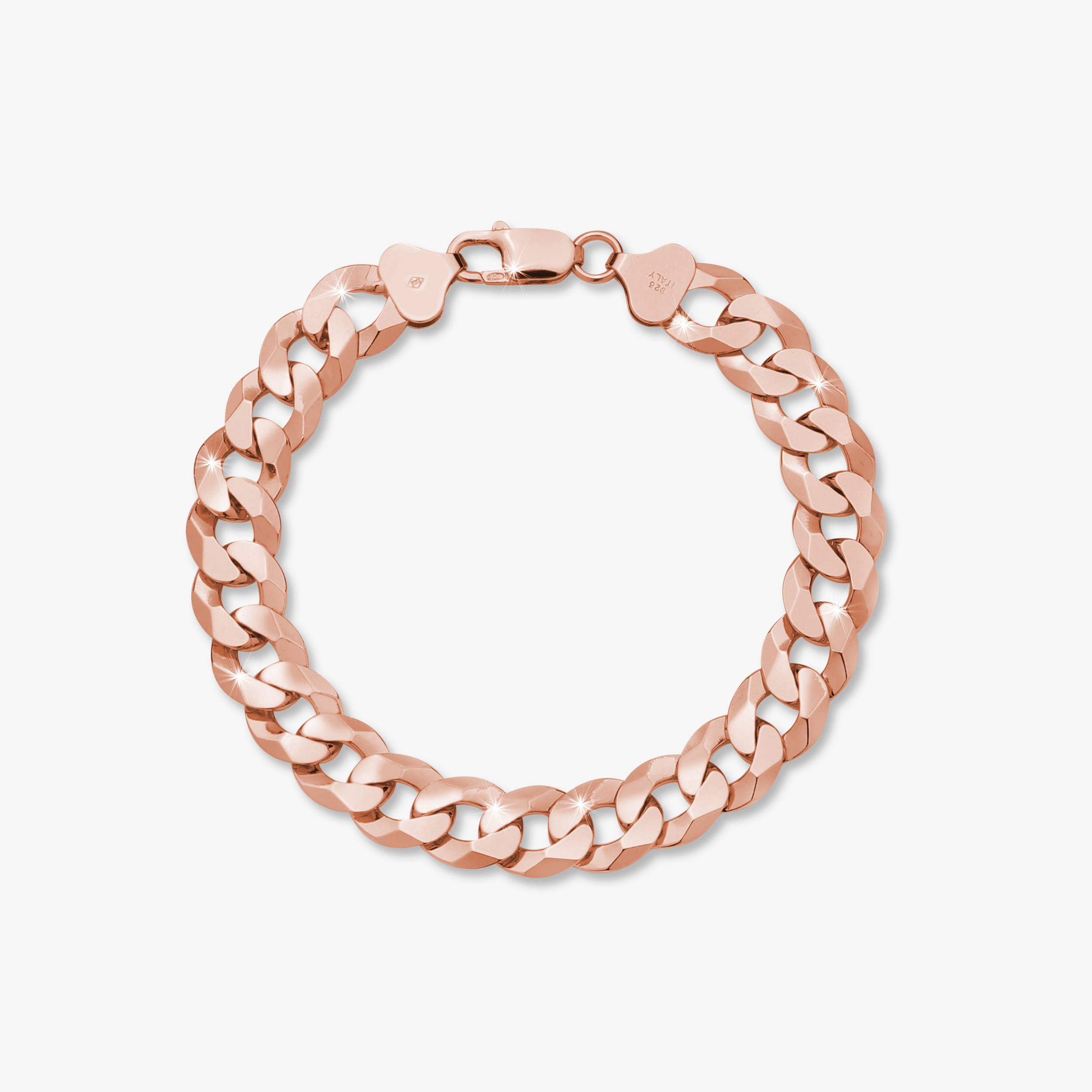 12mm-Flat-Cuban-Link-Bracelet-Rose-Gold-a 12mm Flat Cuban Link Bracelet Rose Gold - a