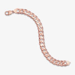 12mm Flat Cuban Link Bracelet Rose Gold d