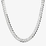 12mm Flat Cuban Link Chain Rhodium - a