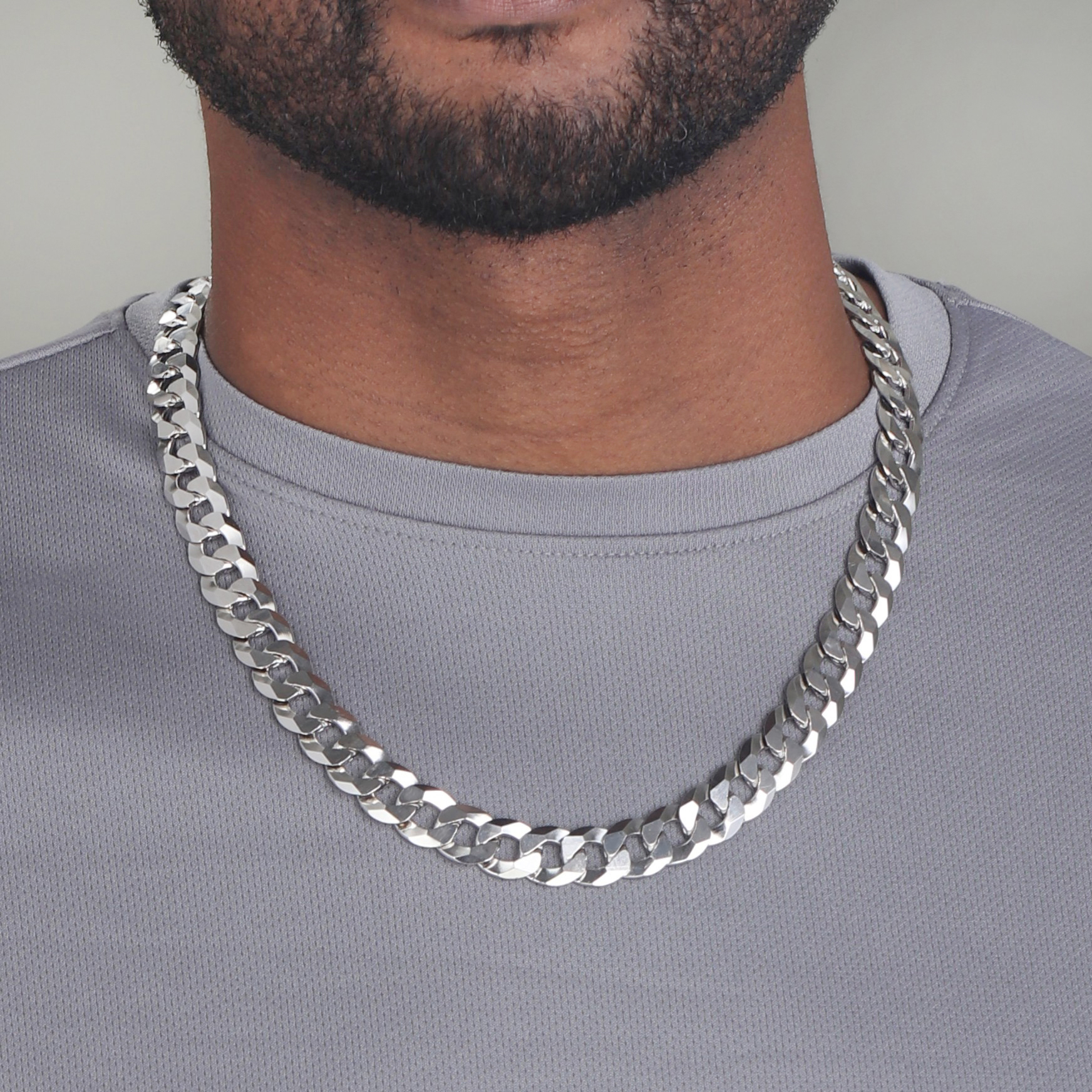 12mm-Flat-Cuban-Link-Chain-Rhodium-b 12mm Flat Cuban Link Chain Rhodium b