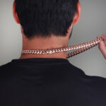 12mm Silver Cuban Link Box Clasp Chain Rose Gold b