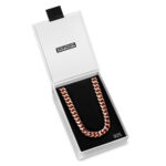 12mm Silver Cuban Link Box Clasp Chain Rose Gold d