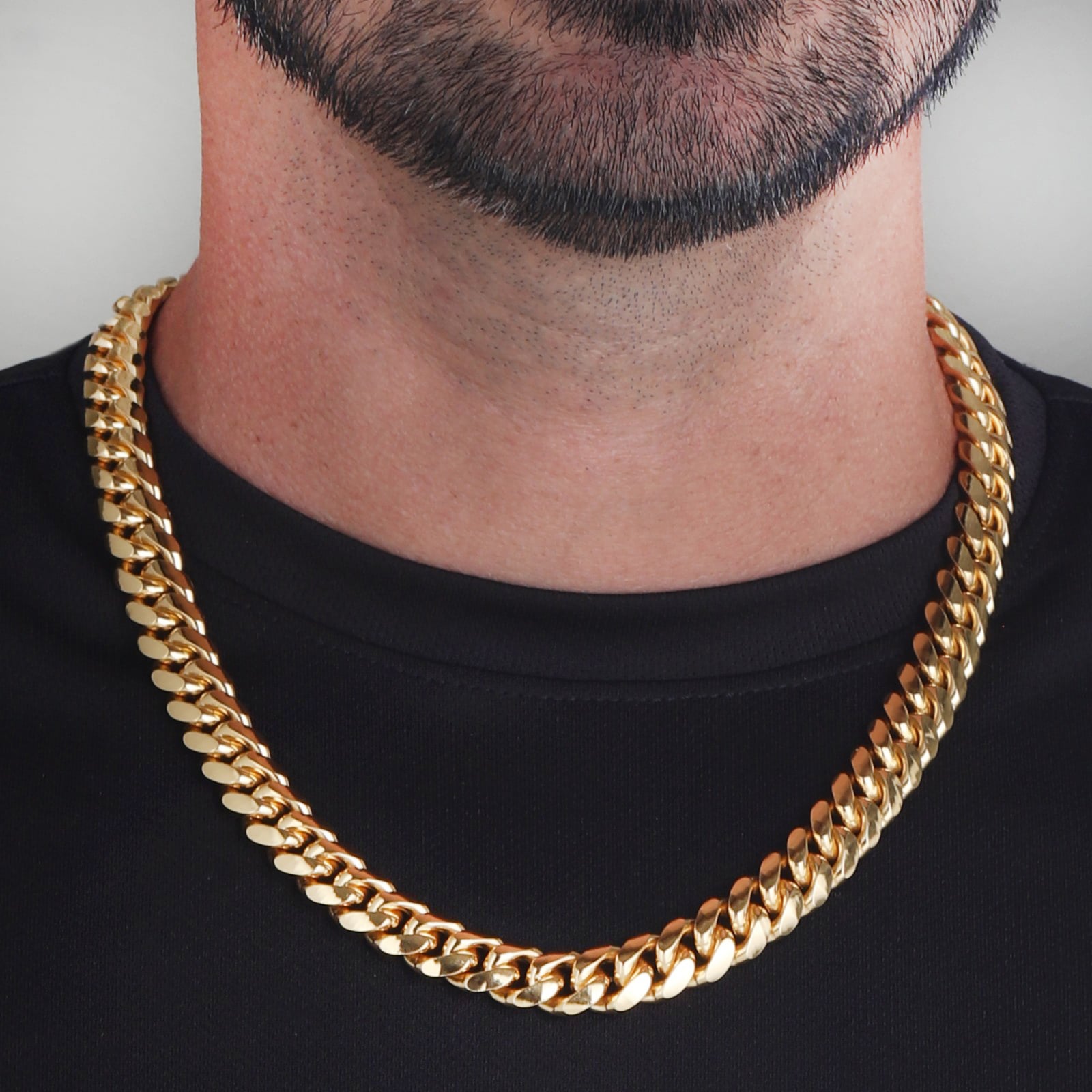 12mm-Silver-Cuban-Link-Box-Clasp-Chain-Yellow-Gold-a 12mm Silver Cuban Link Box Clasp Chain Yellow Gold - a
