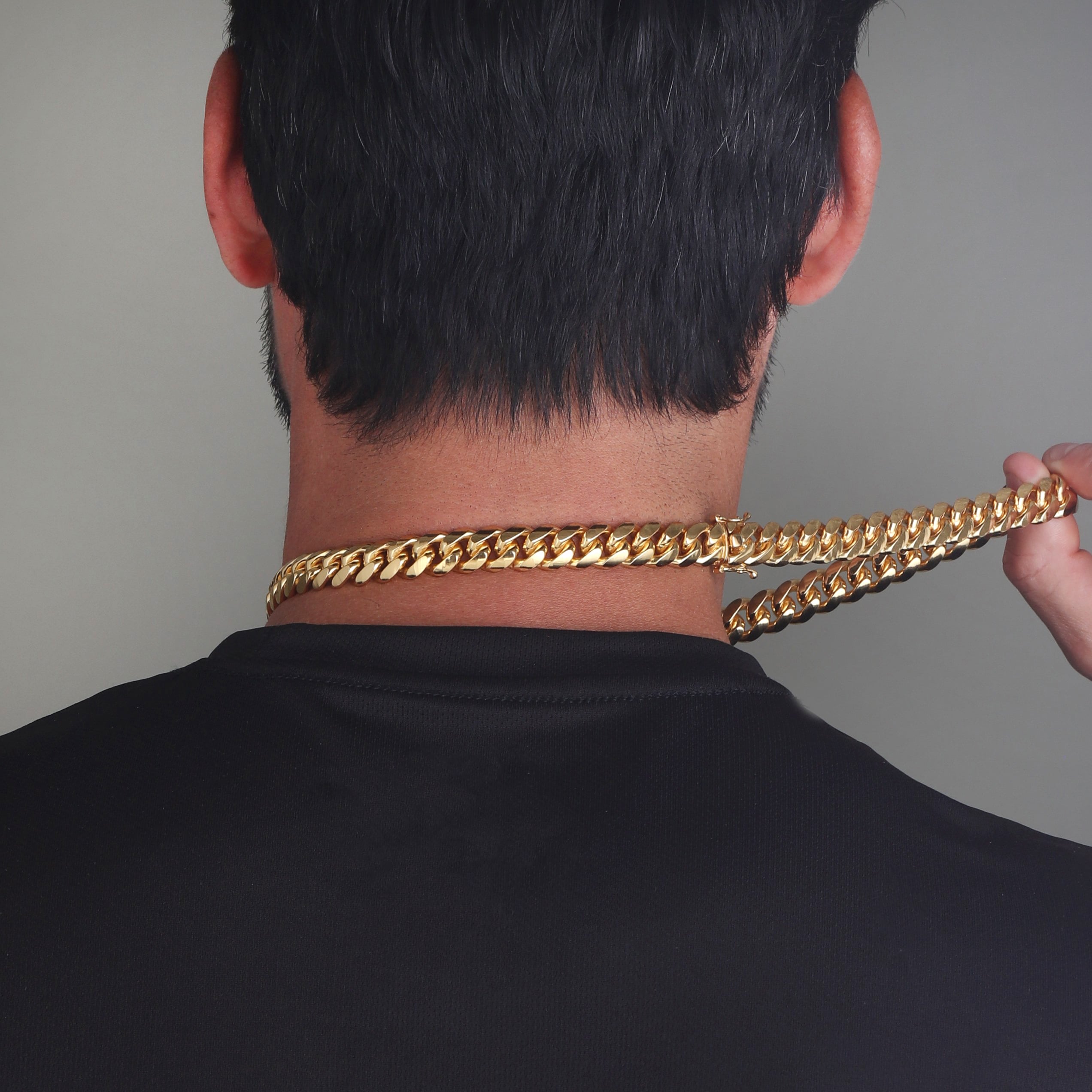 12mm-Silver-Cuban-Link-Box-Clasp-Chain-Yellow-Gold-b 12mm Silver Cuban Link Box Clasp Chain Yellow Gold b