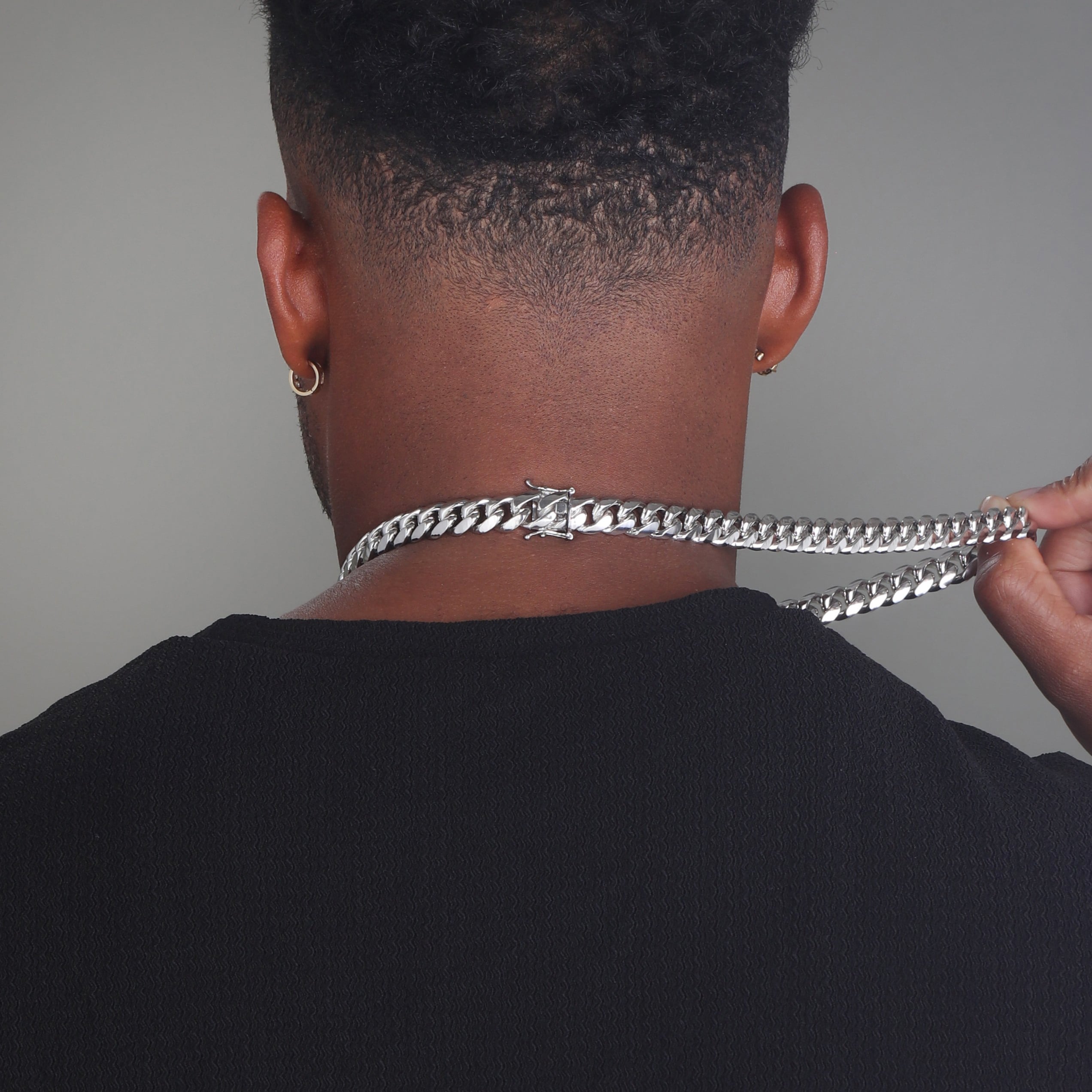 12mm-Silver-Cuban-Link-Box-Clasp-Chain-c 12mm Silver Cuban Link Box Clasp Chain c