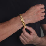 12mm cuban link box bracelet yellow gold c
