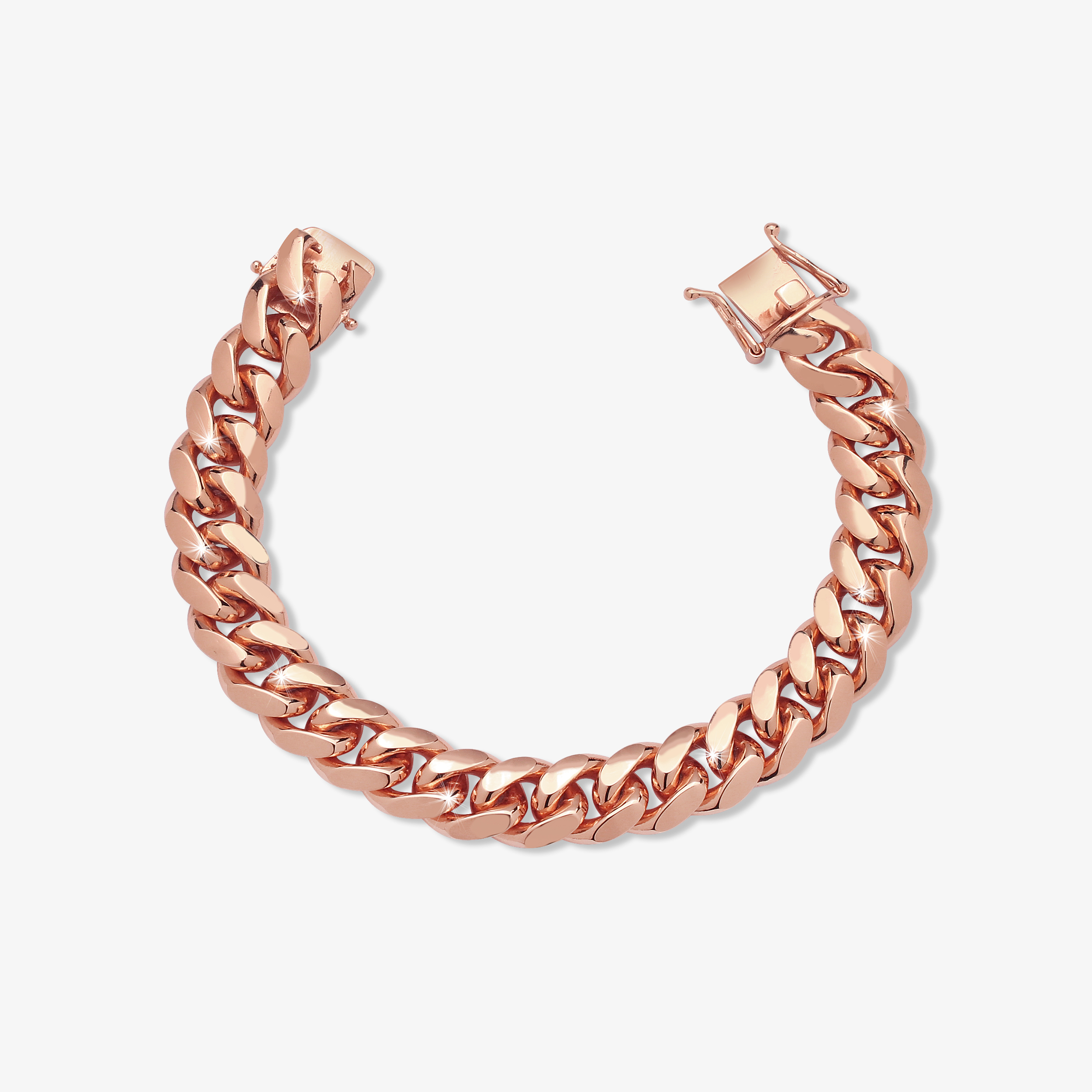 12mm-cuban-link-box-clasp-bracelet-rose-gold-a 12mm cuban link box clasp bracelet rose gold - a