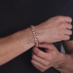 12mm cuban link box clasp bracelet rose gold b