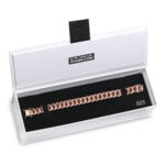 12mm cuban link box clasp bracelet rose gold e