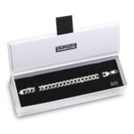 13mm Flat Cuban Link Diamond Cut Bracelet Rhodium e